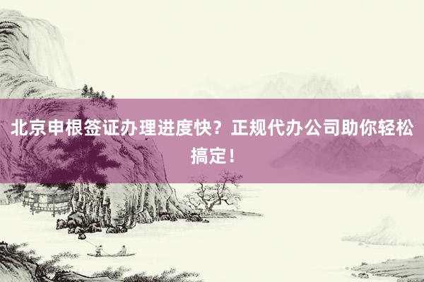 北京申根签证办理进度快？正规代办公司助你轻松搞定！