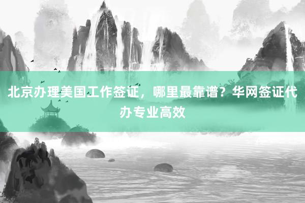 北京办理美国工作签证，哪里最靠谱？华网签证代办专业高效