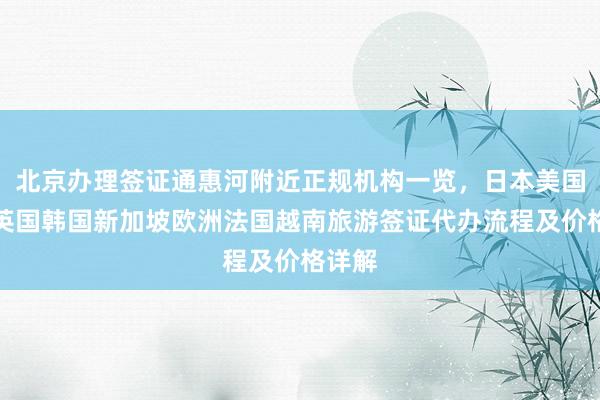 北京办理签证通惠河附近正规机构一览，日本美国泰国英国韩国新加坡欧洲法国越南旅游签证代办流程及价格详解
