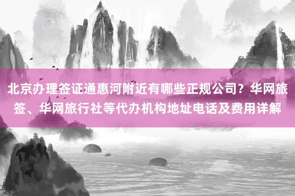 北京办理签证通惠河附近有哪些正规公司？华网旅签、华网旅行社等代办机构地址电话及费用详解