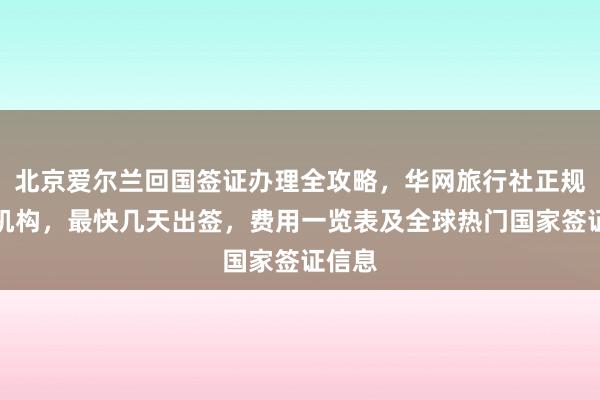 北京爱尔兰回国签证办理全攻略，华网旅行社正规代办机构，最快几天出签，费用一览表及全球热门国家签证信息